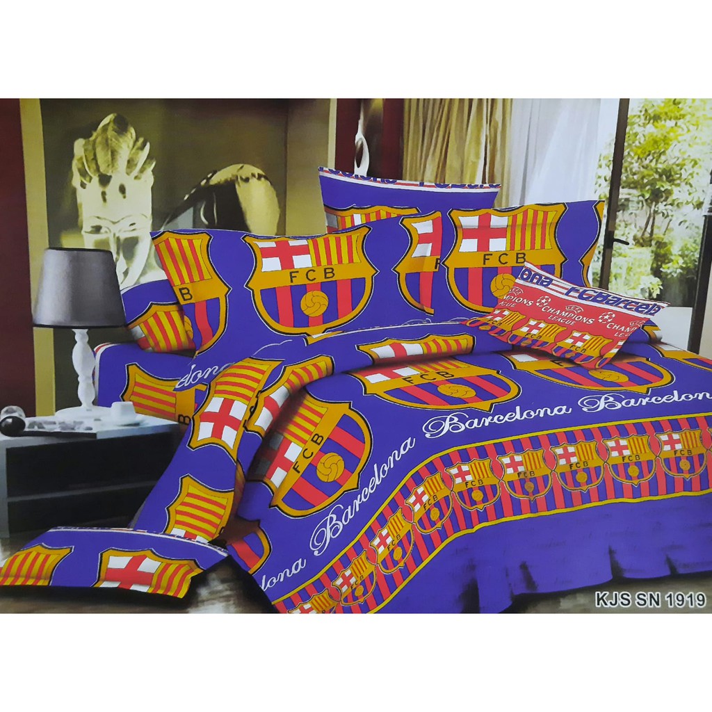 Sprei Home Made Karakter Motif Barcelona Ukuran 180x200cm Kasur No. 1
