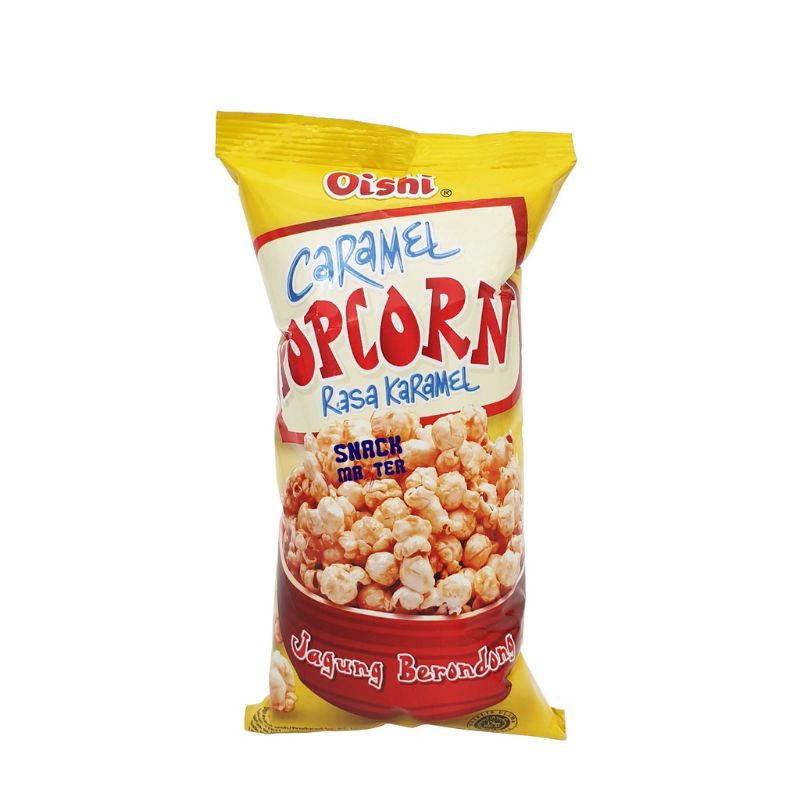 

oishi popcron caramel 20g, 1renceng 10pcs, agen ciki murah bisa buat jual lagi