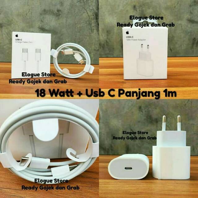 Fast Charging Charger Ipad Pro 2018 18 Watt 18w PD Kabel USB Type C 1meter 1m