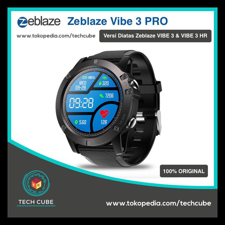 ZEBLAZE VIBE 3 PRO FULL TOUCHSCREEN SMARTWATCH IP67 HEARTRATE FITNESS - HITAM KODE 525
