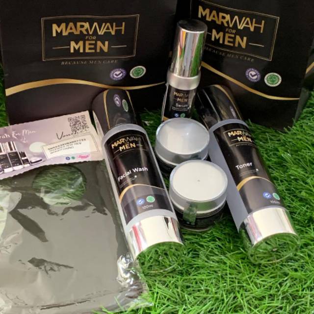 Marwah Skin Treatment Paket For Men Brightening &amp; Acne (Free Pouch)