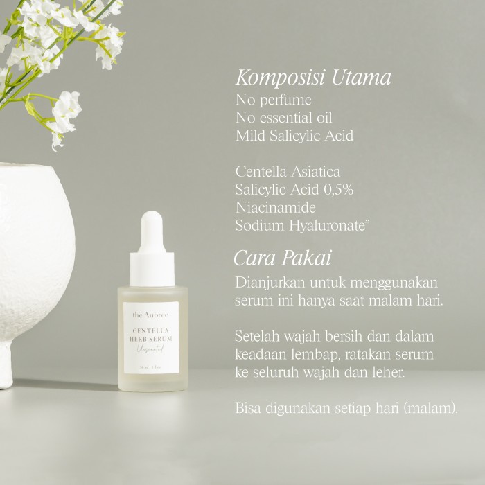 WAJAH-SERUM- THE AUBREE CENTELLA HERB SERUM UNSCENTED 30 ML -SERUM-WAJAH.
