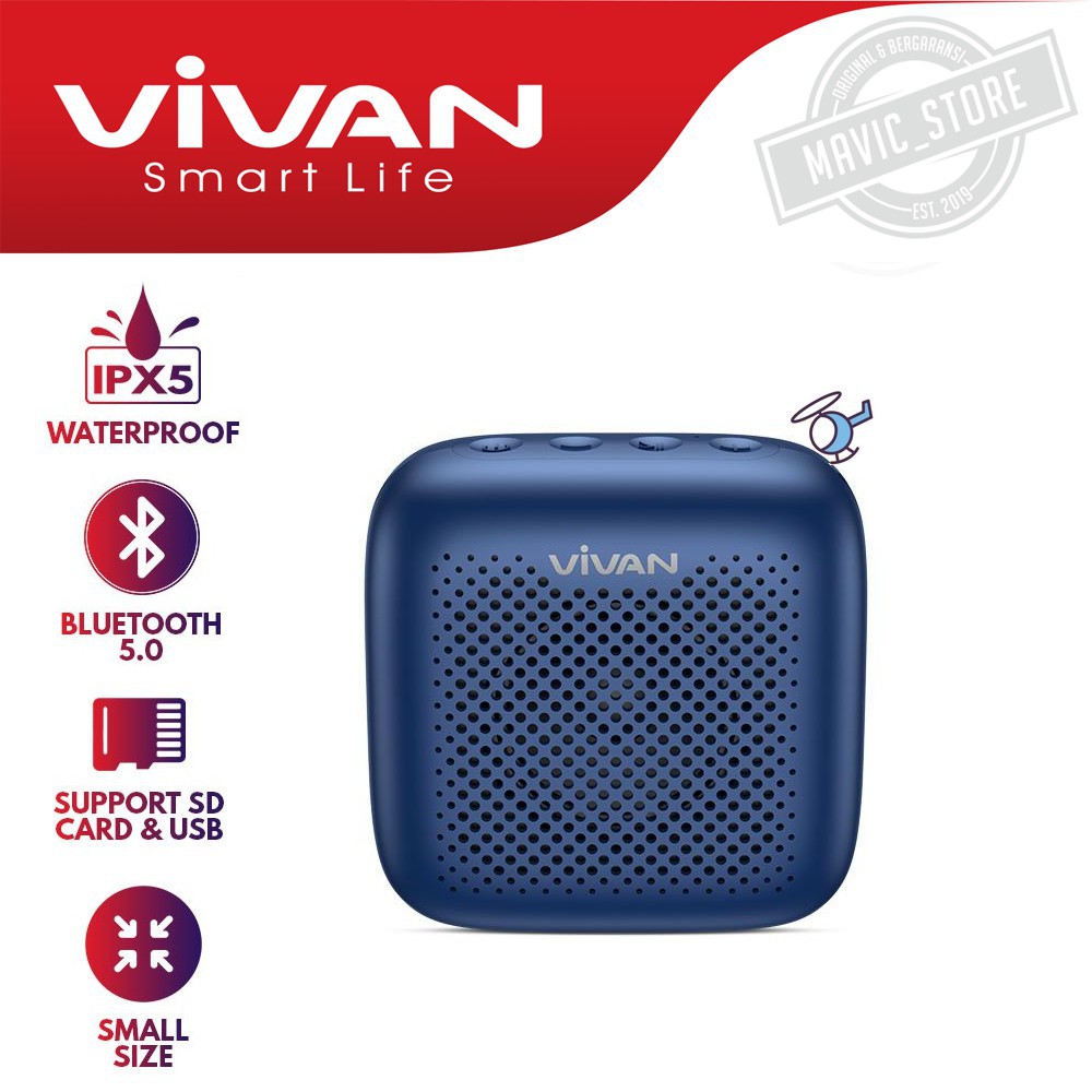 Speaker Bluetooth Waterproof VIVAN VS1 Outdoor Speaker Aktif Mini Support USB &amp; SD Card