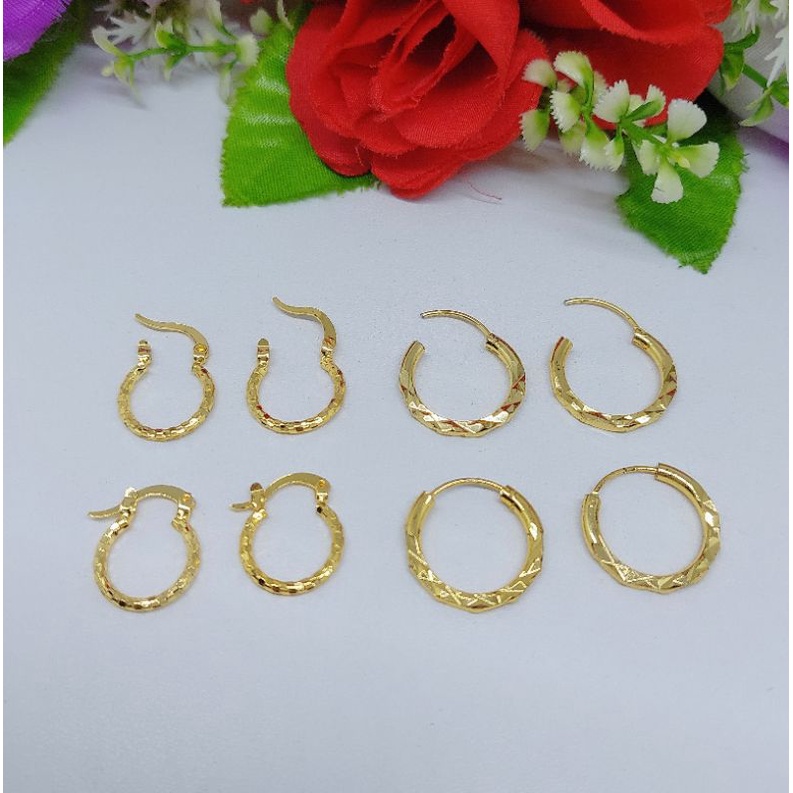 Anting keroncong lapis emas 24k
