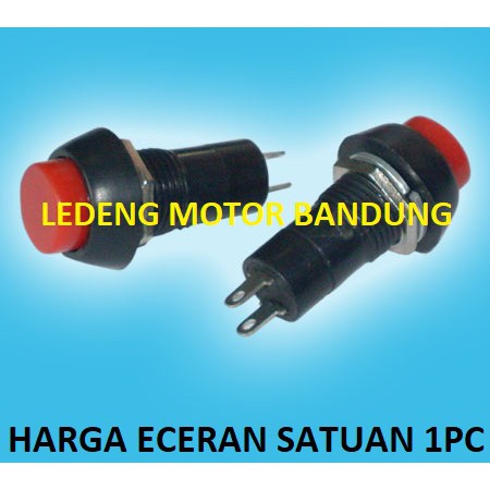 Saklar On Off Push Switch 2 Pin Bulat Tombol Lampu Motor Universal