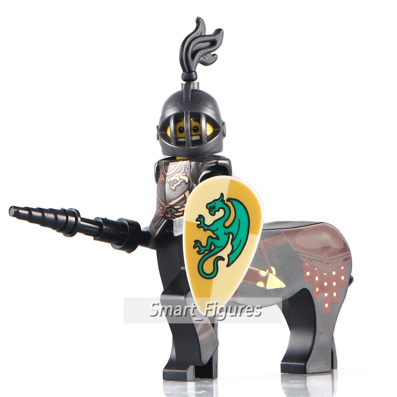 Mainan Action Figure Kastil Kastil Kastil Minifigures Green Dragon Centaur Knights AX8802 Untuk Koleksi