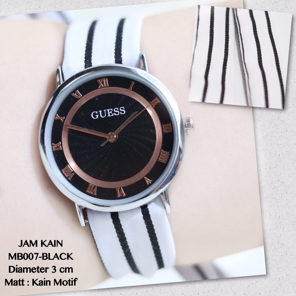 PROMO Jam tangan wanita tali kain grosir termurah import GUESS ecer flash sale MB001