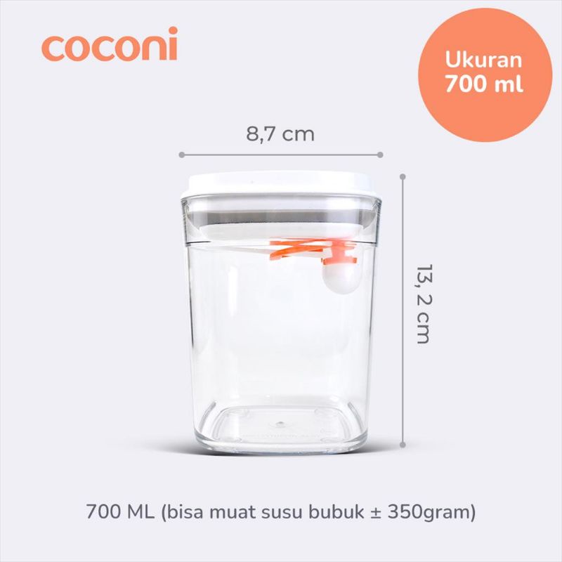 Coconi Pop Up Airtight Food Container / Toples Kedap udara untuk Susu Bubuk