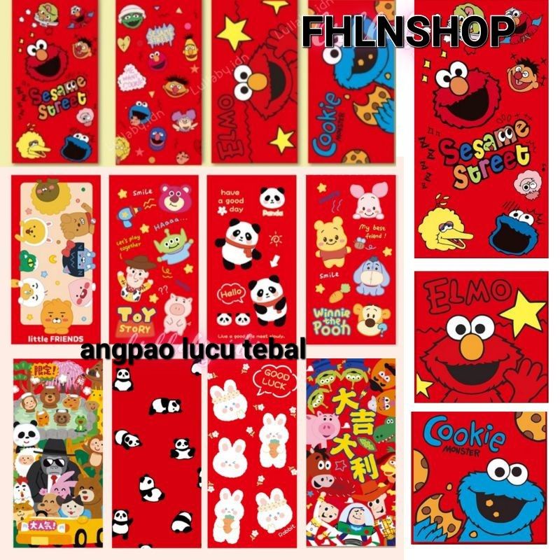 

amplop lucu disney toys story/doraemon/cookie/pooh/angpao natal imlek ulang tahun/ampao lunar new year tebal/ampau souvenir hampers
