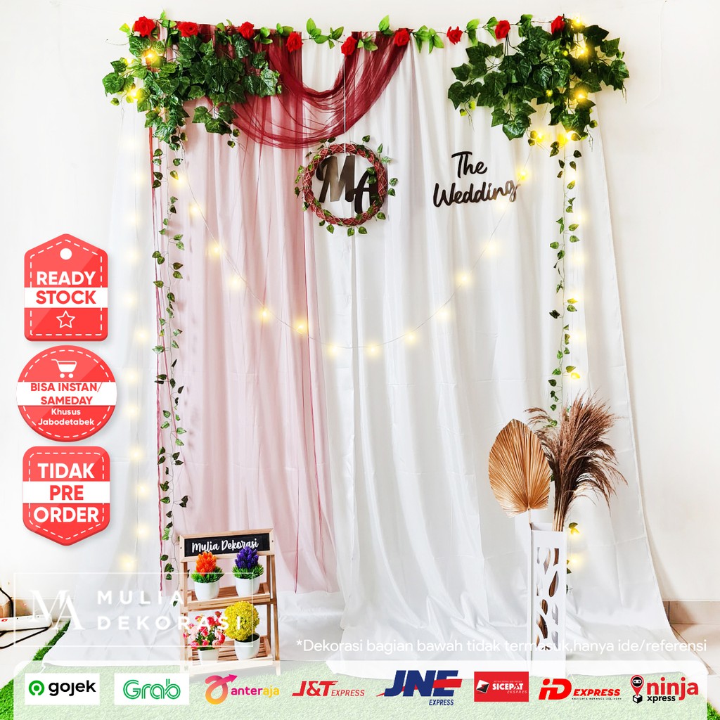 Dekorasi Lamaran Tunangan Backdrop Nikahan PhotoBooth DIY Akad Nikah Aqiqah Khitan Paket Mulia KKK