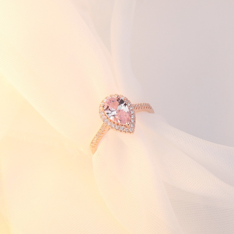 Cincin Mewah Warna Rose Gold Untuk Wanita