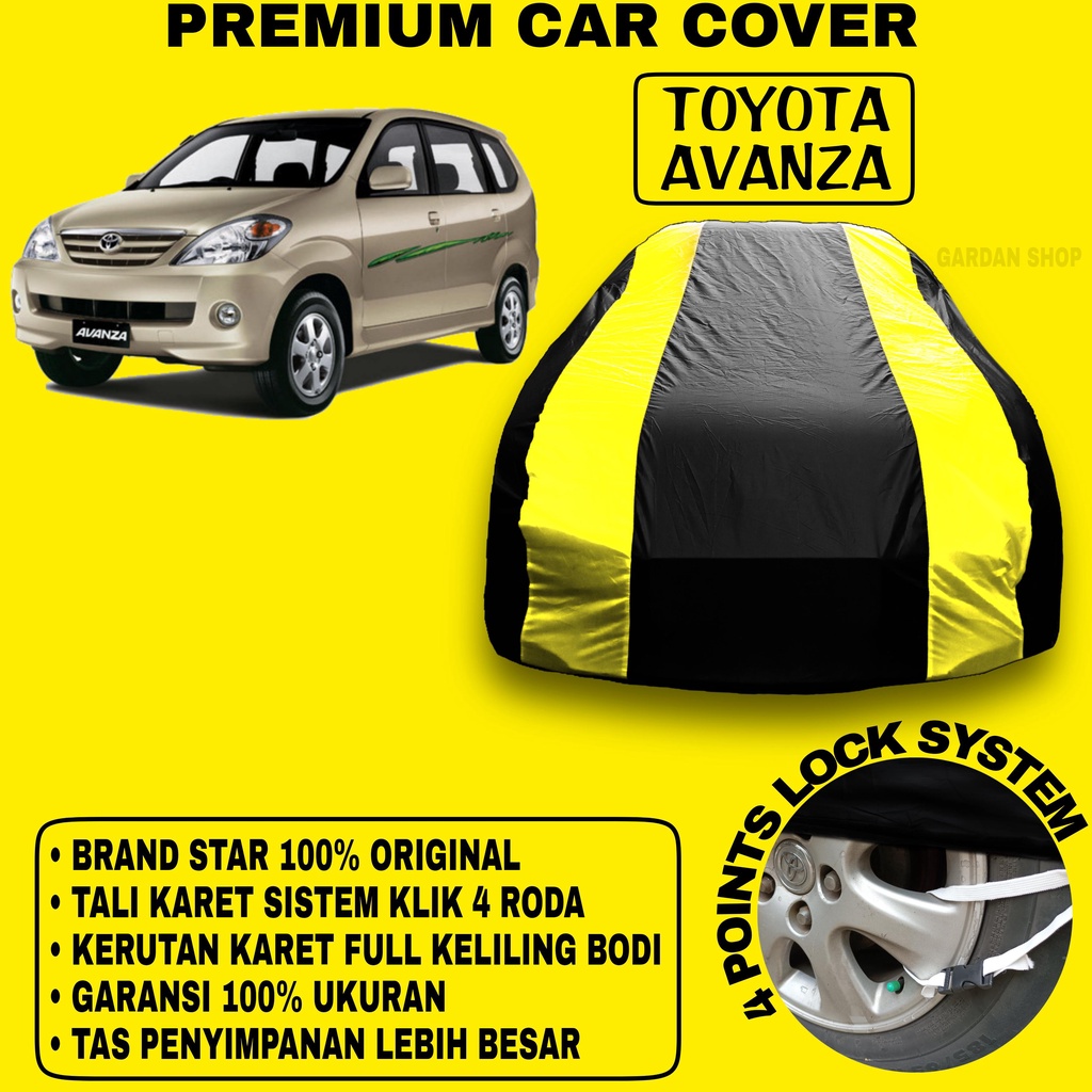 Body Cover TOYOTA AVANZA Sarung Strip KUNING Penutup Pelindung Bodi Mobil Toyota Avanza PREMIUM