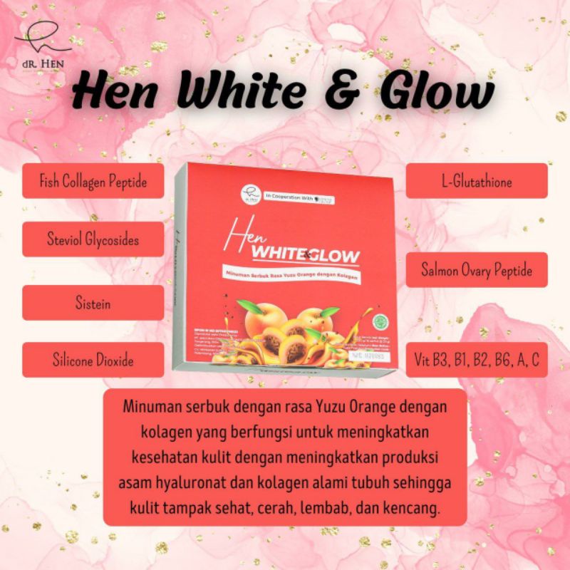 Dr hen Collagen Minuman Kolagen With DNA Salmon Hen White And Glow, Hen Acne And Glow, Hen Slim And Glow