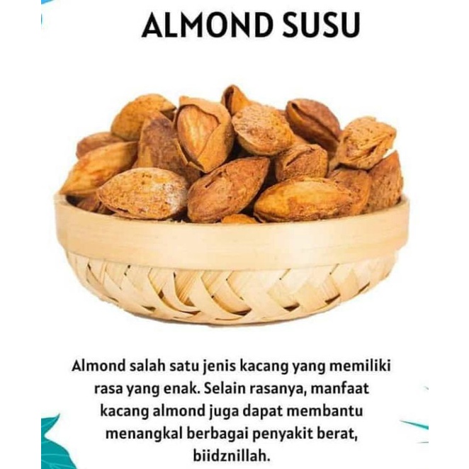 

Kacang almond susu tinggal makan 100grm