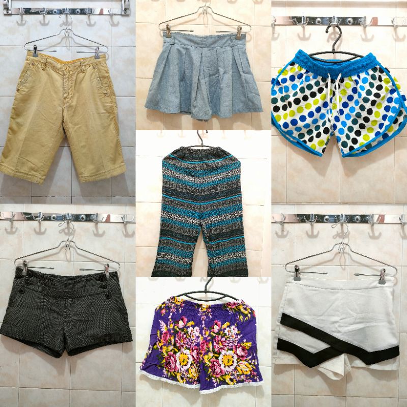 celana pendek wanita pria preloved