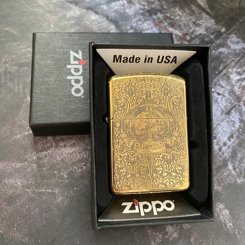 COD- Korek Api Zippo BEAST premium Gold / Korek Api Unik / Korek Zippo Rolisstore