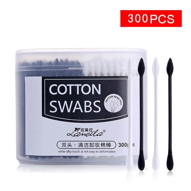 Cotton Bud Box Hitam Putih A655 Cotton Swab Black &amp; White Bersih Steril Cotton Swabs