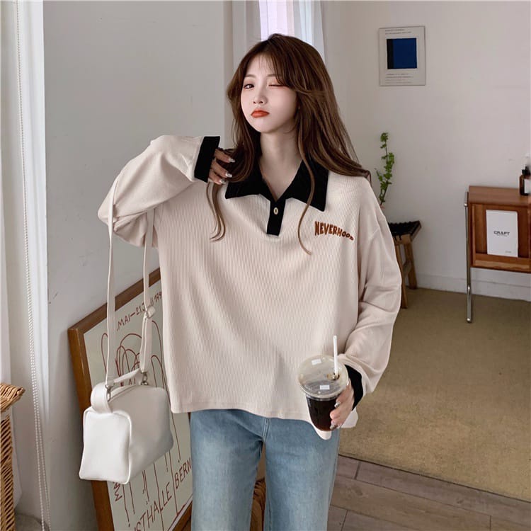 Sweater Wanita | Neverhood Collar Sweater Wanita Korean Style