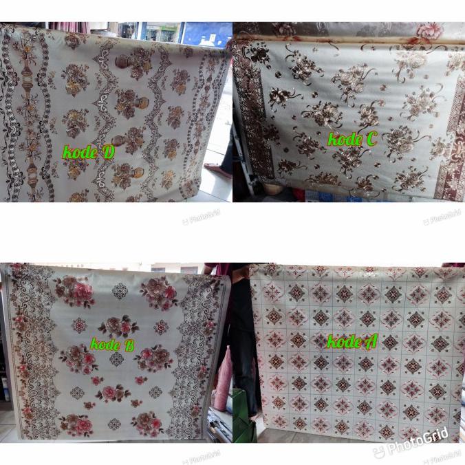 Taplak Meja Makan PVC Meteran / Table Cloth- Motif Bunga