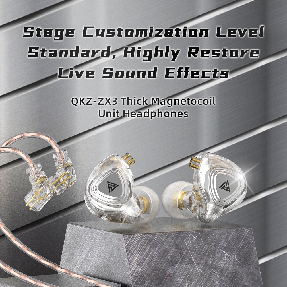 QKZ ZX3 earphone HIFI BASS stereo music telfon Sport daily headset dengan mic original