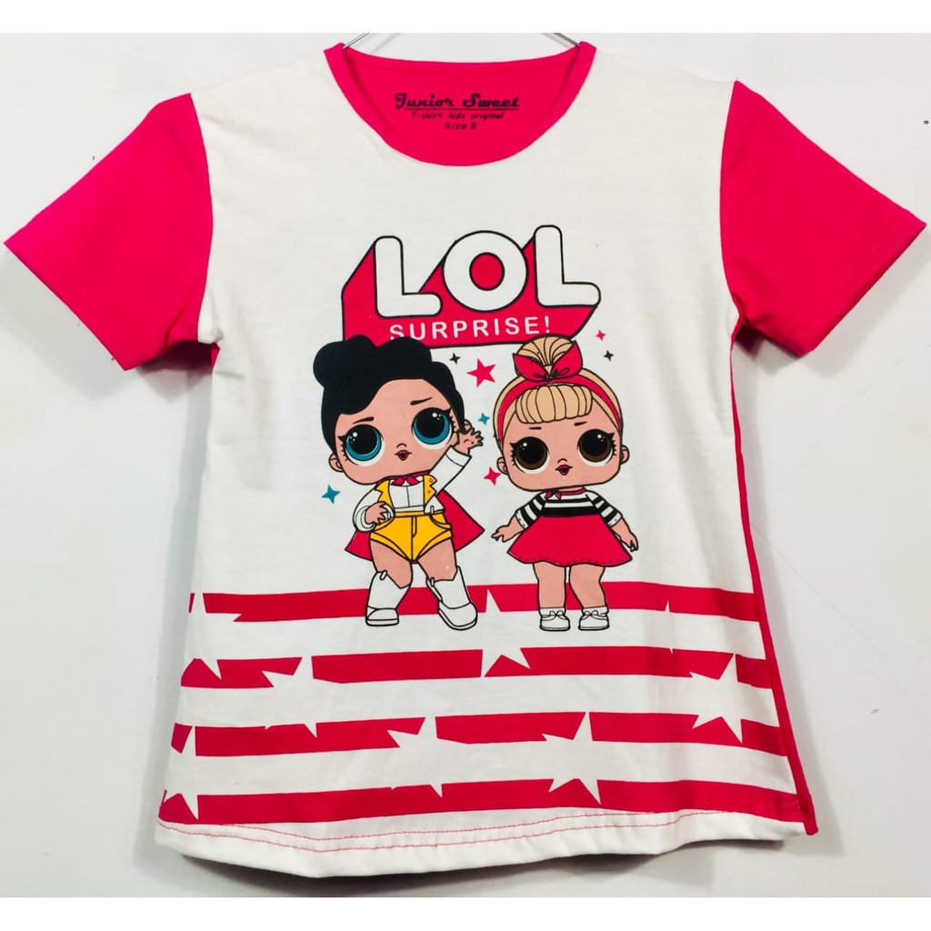 PKA KP Grosir KAOS Anak Karakter  2 LOL STAR SALUR PUTIH 