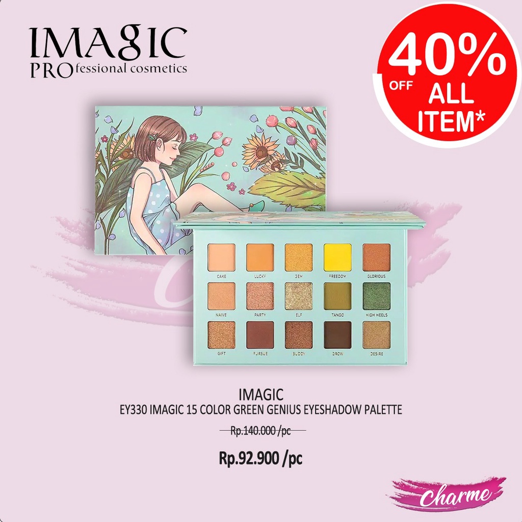 (READY) IMAGIC 15 Color Eyeshadow Palette Pink Sweet/Treasure Girl EY 328 329 330