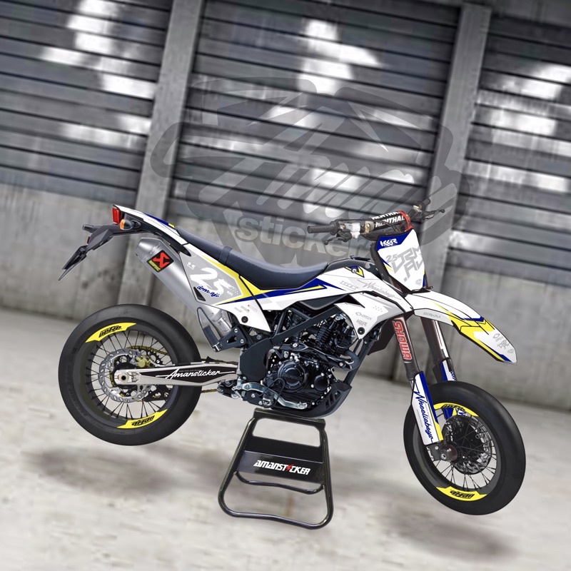 DECAL D-TRACKER PUTIH KUNING BIRU KEREN