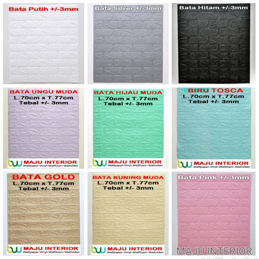 Wallpaper 3D Bata 70x77 cm Walpaper Dinding 3D Brick Foam Motif Anak Doraemon Hello Kitty Stiker-6