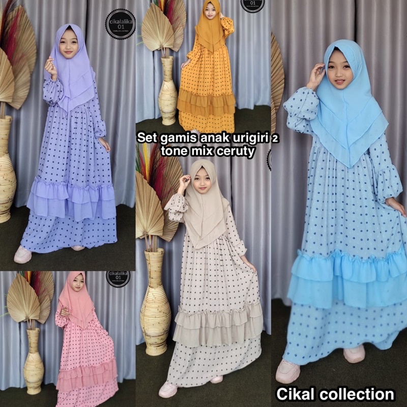 set gamis anak URIGIRI UMPAK mix ceruty