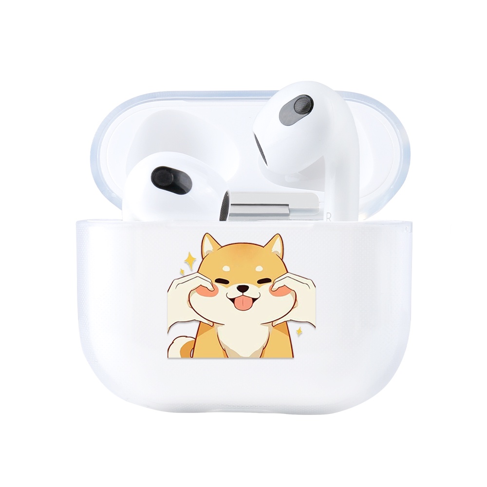 Case Cover Headset Earphone Desain Kartun Hewan Senyum Untuk AirPods 3