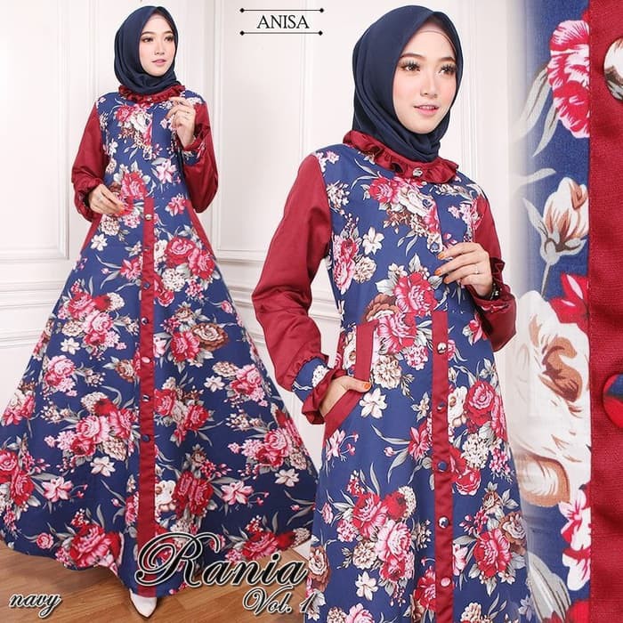 Baju Dress Gamis Muslim Original Rania Dress Maxi Syari