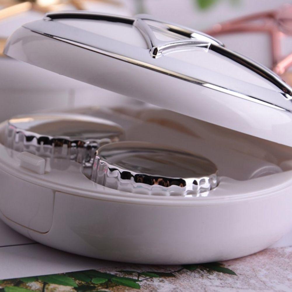 Lensa Agustina Kotak Sambung Ganda Dengan Cermin Berlian Imitasi High Quality Lens Nursing Tool Pentagram Travel Accessaries Contact Lens Holder