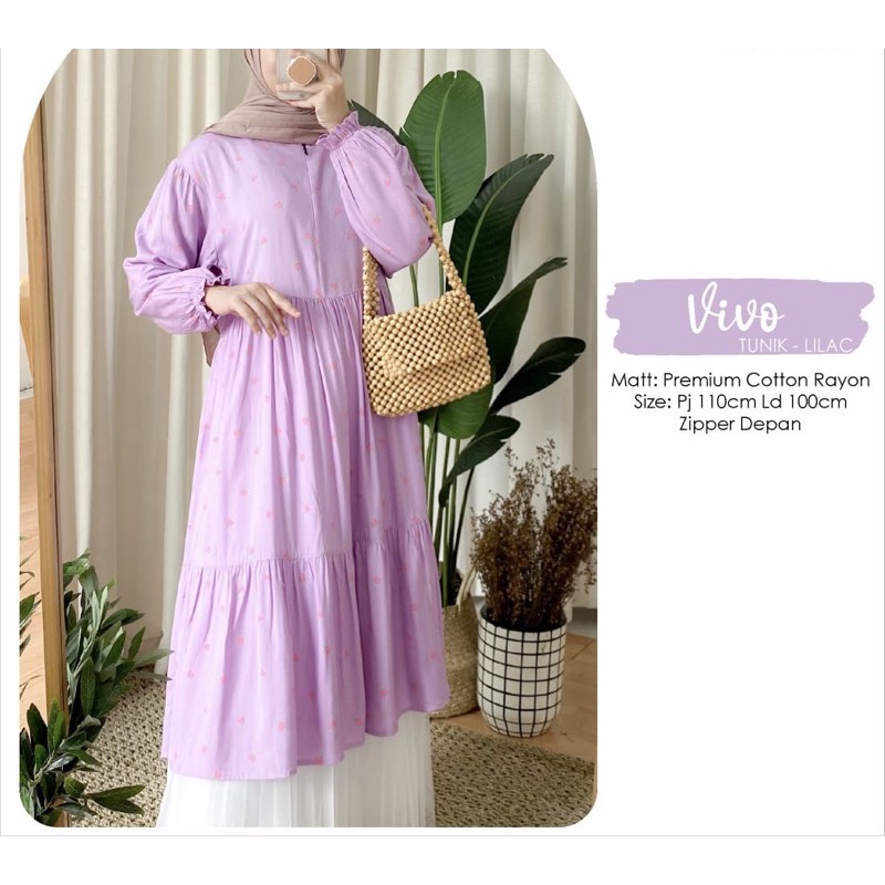 Lilac Tunik | Lilac Top Puff sleeve Atasan Balon Baju Balon Baju Lengan Balon Baju Lilac