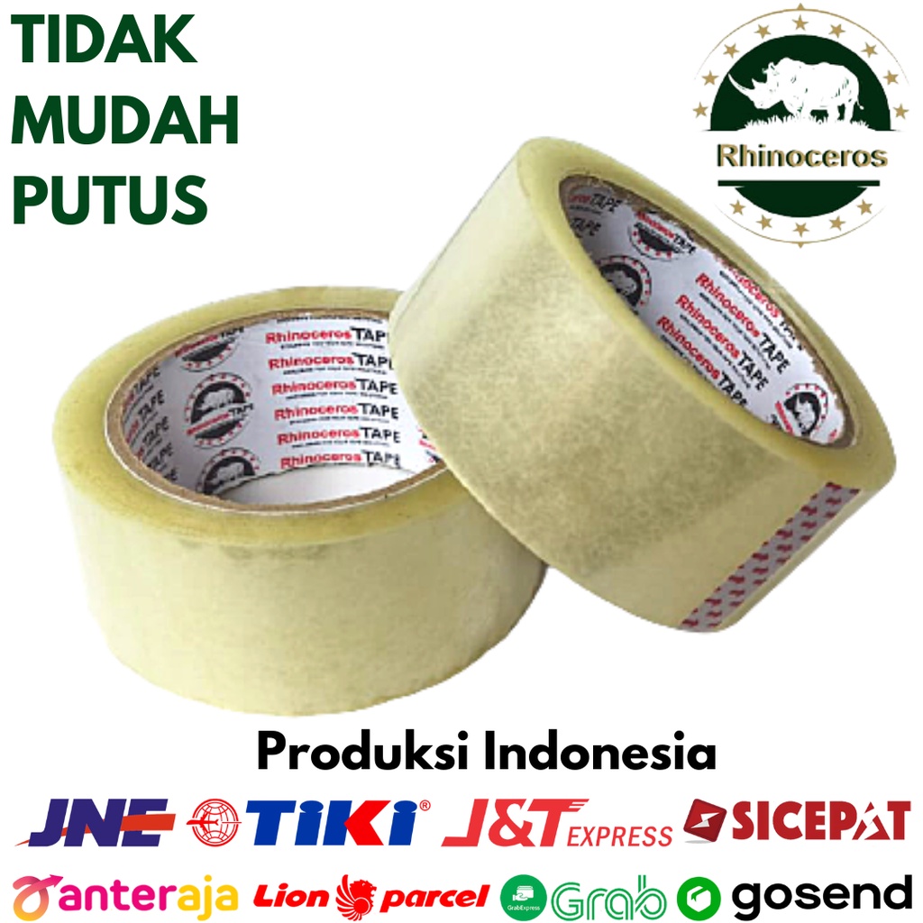 Lakban Bening Putih RHINOCEROS Tape Clear 2 inci 45mm x 90 Yard