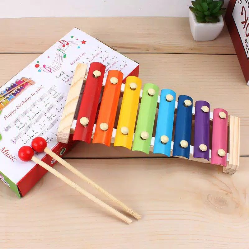 Xylophone Alat Musik Ketukan Kayu Mainan Edukasi Anak