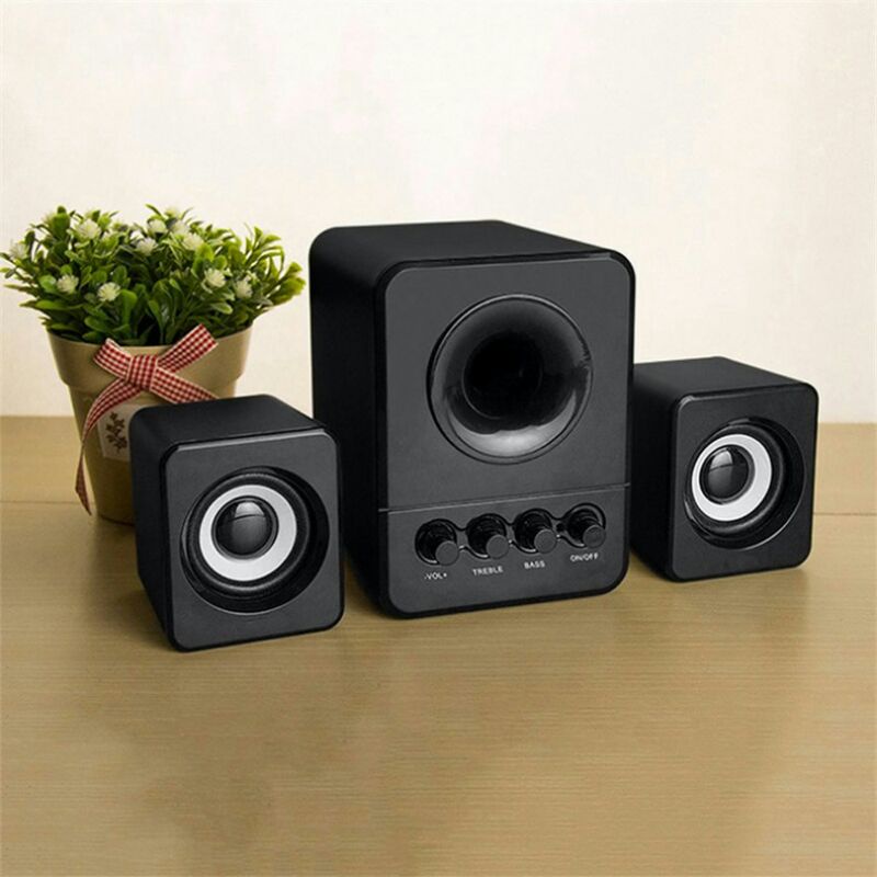 TaffWare Speaker Stereo 2.1 With Sobwoofer &amp; USB Power - D-203 - Black