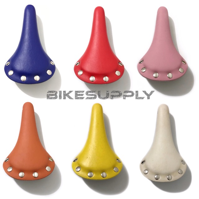 Bike Saddle / Jok Sadel Sepeda Fixie Warna Warni Biru Merah Pink Orange Kuning Putih Model Kancing