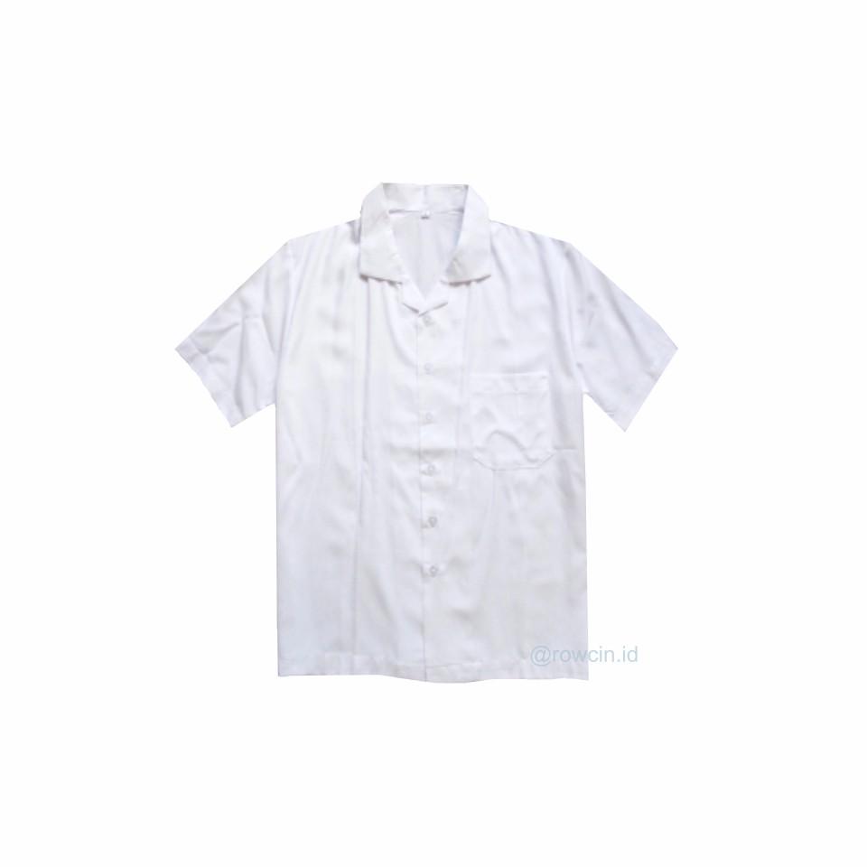 KEMEJA HAWAI POLOS UNISEX KATUN RAYON KEMEJA LENGAN PENDEK-Hawai Putih