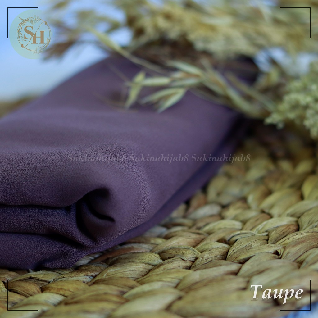 PROMO Pashmina Ceruty Babydoll 200x75 cm jahit tepi CHAPTER1-Taupe