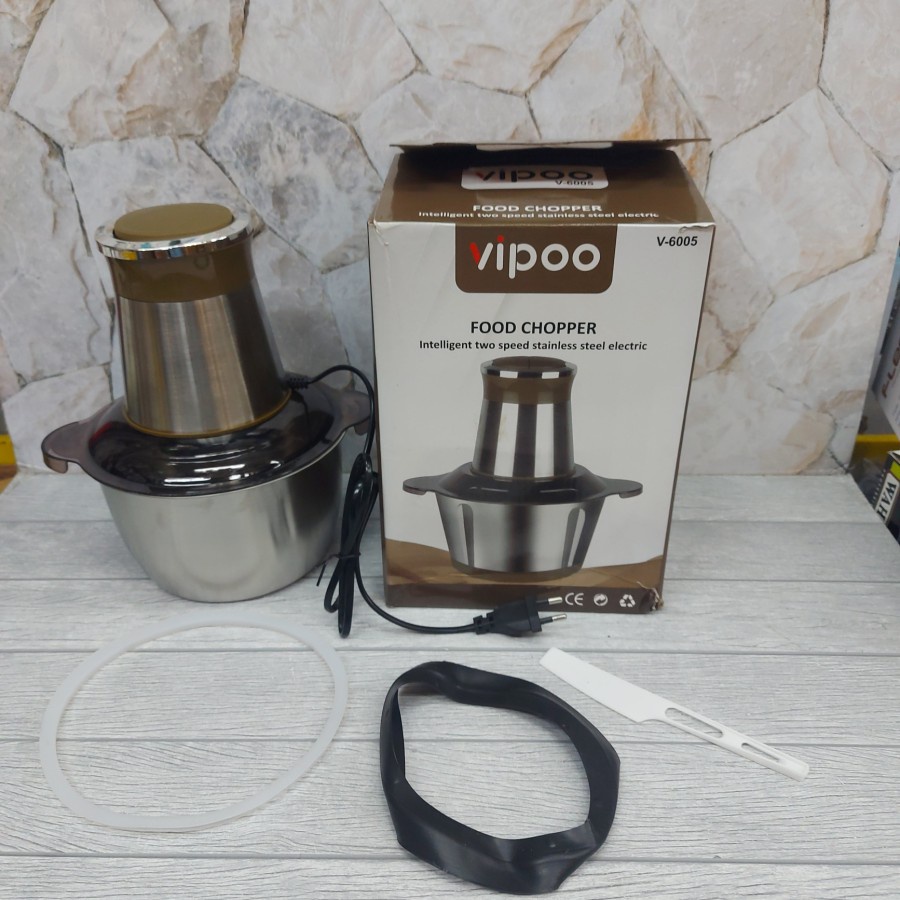 BLENDER CHOPPER VIPOO V-6005 STAINLESS STEEL KAPASITAS 2 LITER//BLENDER DAGING/BUAH/SAYUR