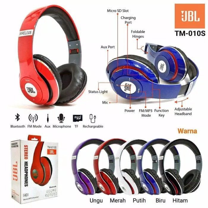 HEADSET BANDO JBL BLUETOOTH WIRELESS TM010