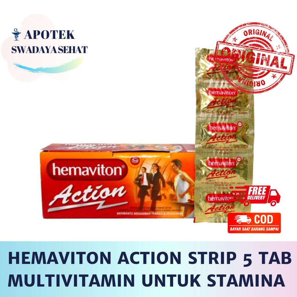 HEMAVITON ACTION STRIP 5 TABLET - Suplemen Multivitamin Untuk Stamina