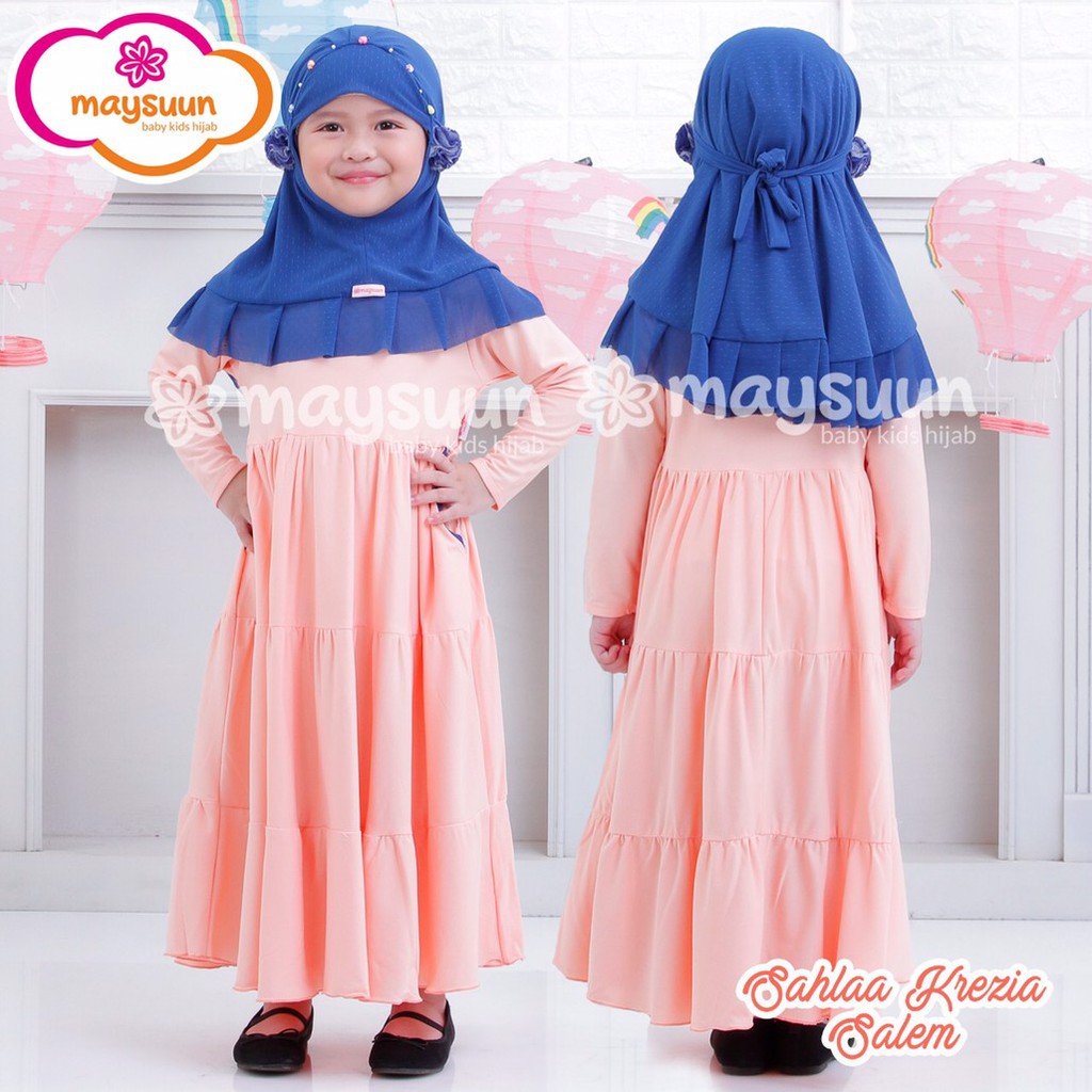 Fairuz Hijab Elegan Desain Gamis Anak Baju Muslim Anak Perempuan Terbaru Salem Maysuun Shopee Indonesia