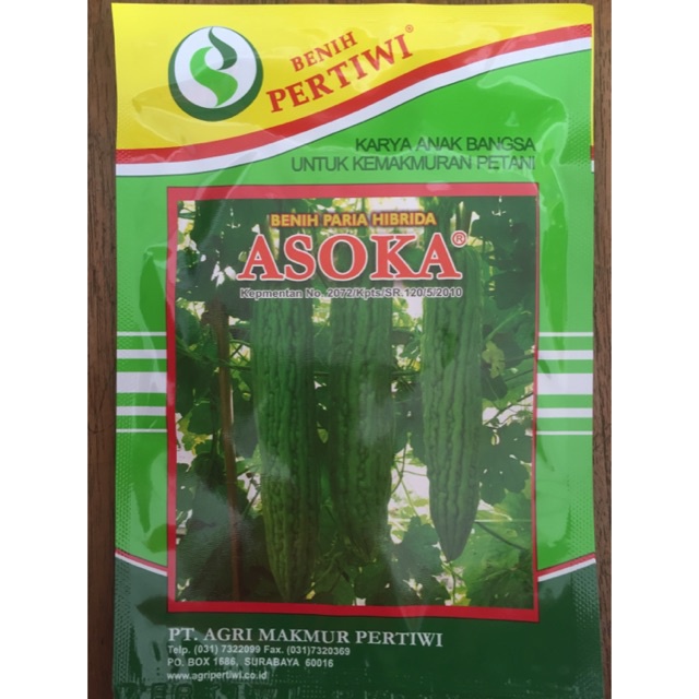 Benih bibit paria Asoka 10 gram pare asoka dari benih Pertiwi paria asoka