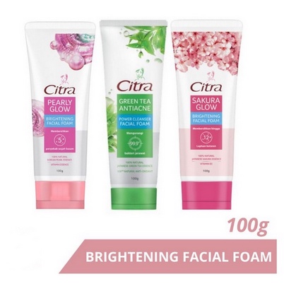 [GROSIR] Citra facial foam pearly wht/greentea/sakura 100ml