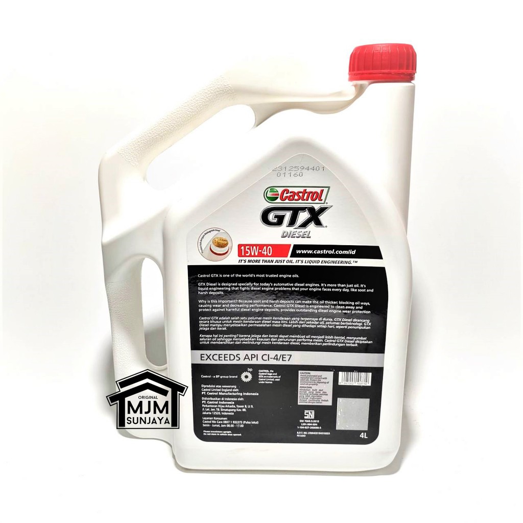 Oli Mesin Castrol GTX DIESEL SAE 15W-40 Solar Galon 4 Liter Oil