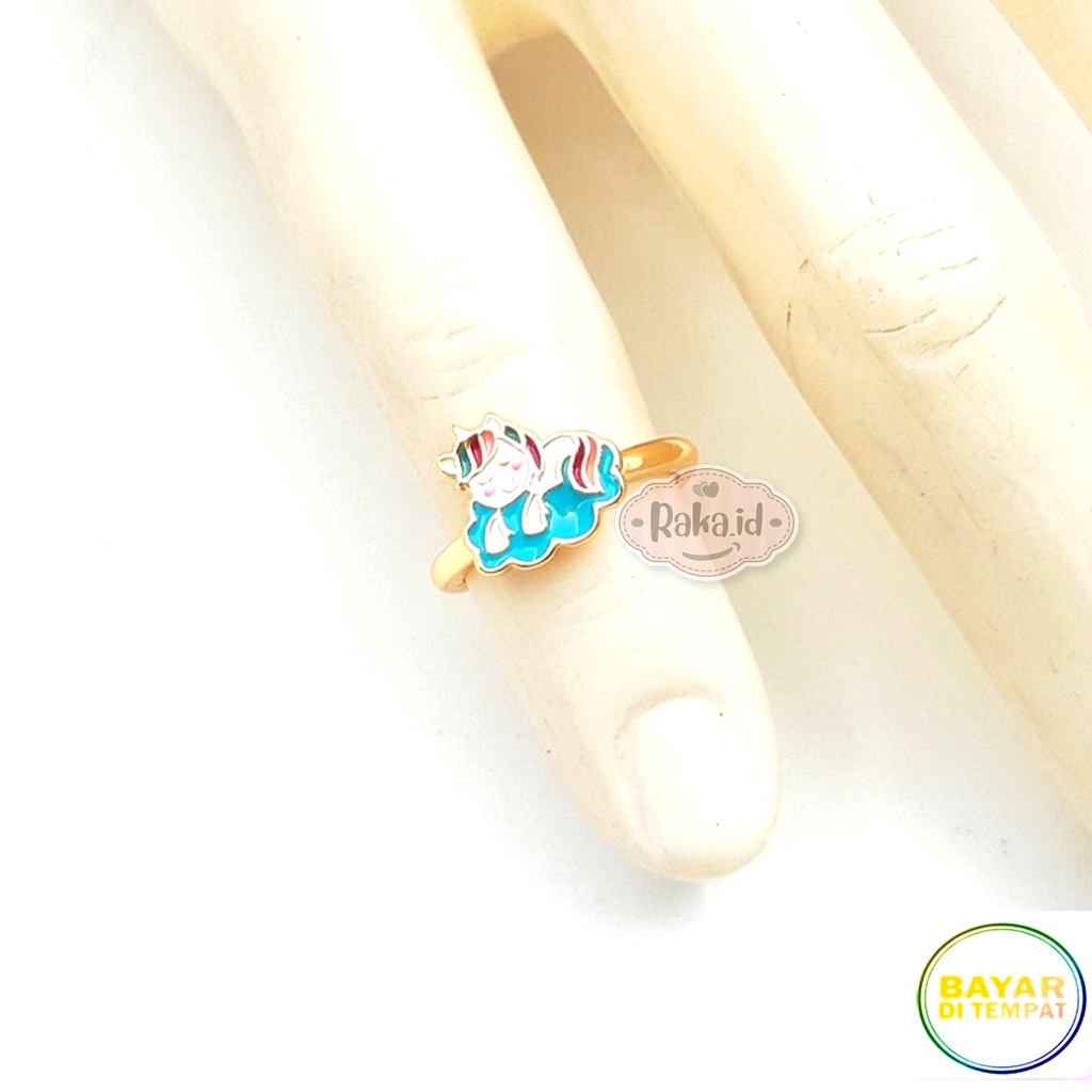 Cincin Anak Unicorn Sleeping Perhiasan Cantik Anak Lapis Emas 18k 799