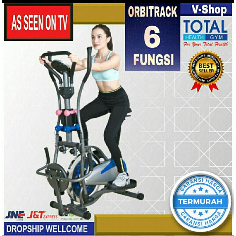 FREE ONGKIR TOTAL FITNESS Alat Fitness Bike Orbitrack Elliptical Crosstrainer