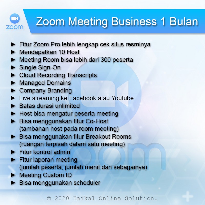 Zoom Meeting Bisnis 1 Bulan Indonesia