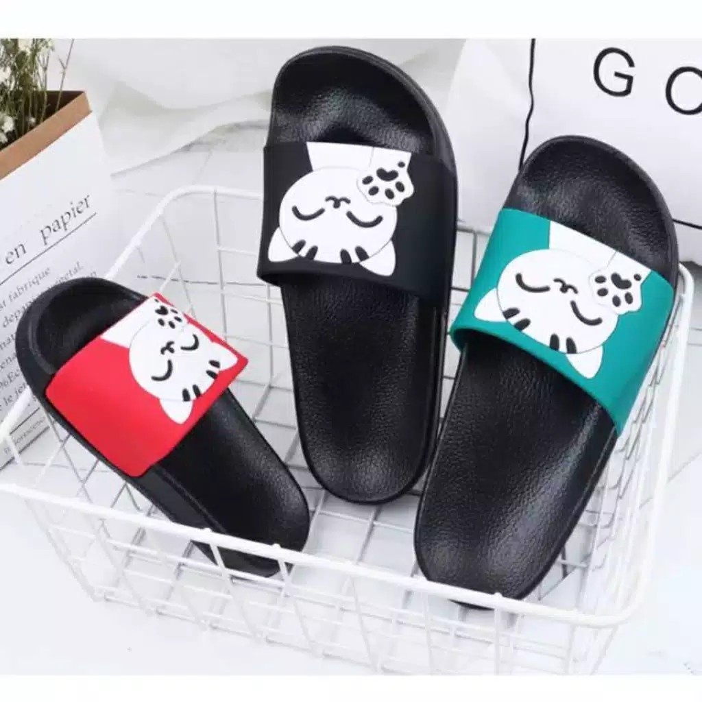 Sandal Selop Wanita Terbaru - Sandal Wanita Termurah Karet Cat Welcome Home Termurah